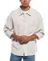 Frame Denim Waffle Textured Shirt In White