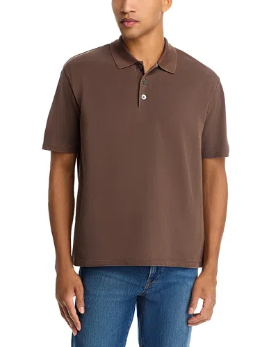 Frame Washed Light Pique Polo Shirt In Brown
