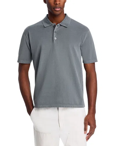 Frame Washed Light Pique Polo Shirt In Gray