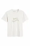 FRAME WAVED LOGO TEE IN ECRU