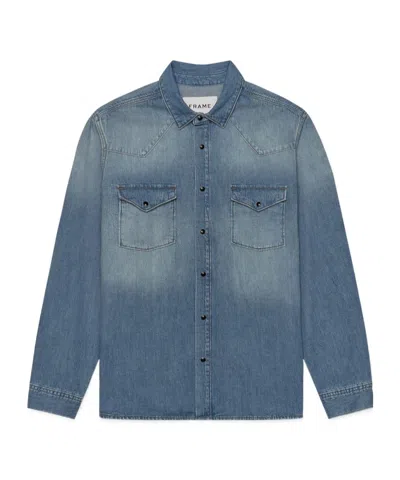 Frame Western Denim Shirt In Blue