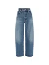 Frame Whiskered Faded-effect Jeans In Blue