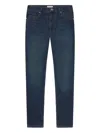 Frame Whiskering-effect Jeans In Blue
