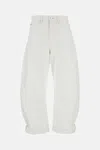 Frame The Bubble White Five-pocket Jeans With Balloon Legs In Denim Woman In White