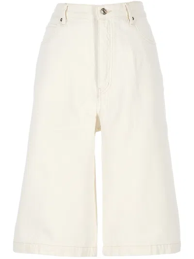 Frame White Front Button Zip Shorts