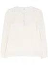 Frame Cotton Crocheted Lace Blouse In Neutrals