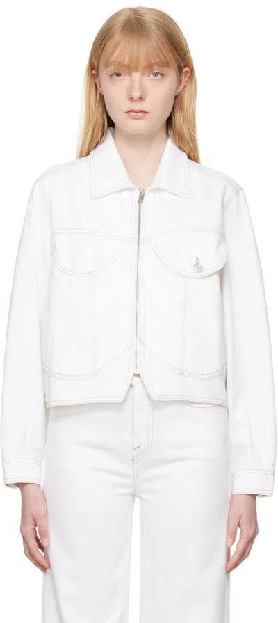 Frame White Heart Denim Jacket In Au Natural