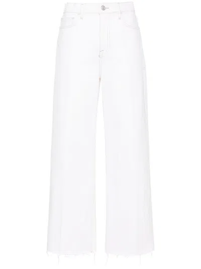 Frame White High-waist Wide-legged Jeans