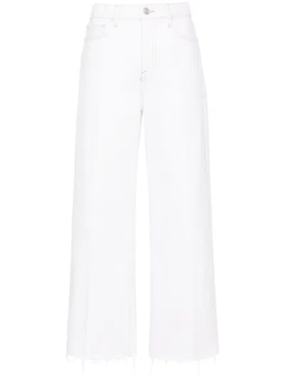 FRAME WHITE HIGH-WAIST WIDE-LEGGED JEANS