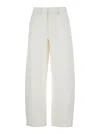 Frame White Jeans With Low Waist And Belt Loops In Denim Woman In White