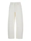 Frame White Jeans With Low Waist And Belt Loops In Denim Woman In White