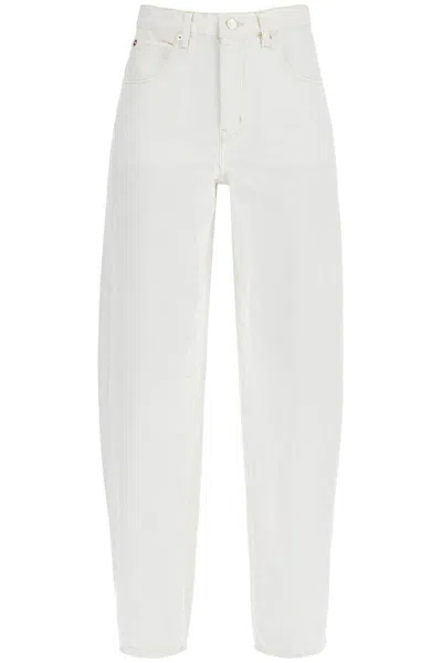 Frame White Jeans With Low Waist And Belt Loops In Denim Woman
