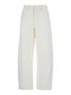 Frame White Jeans With Low Waist And Belt Loops In Denim Woman