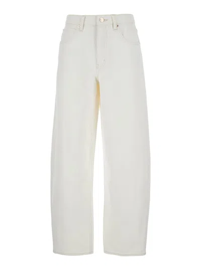 FRAME WHITE JEANS WITH LOW WAIST AND BELT LOOPS IN DENIM WOMAN
