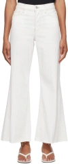 FRAME WHITE 'LE PALAZZO CROP' JEANS