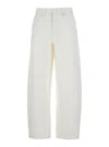 Frame High-waisted Barrel Jeans For In White