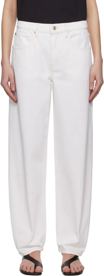 FRAME WHITE LOW SLUNG BARREL JEANS