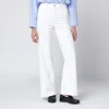Frame Slim Palazzo Jeans Flared Leg Design In White
