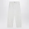 Frame White Stiff Denim Jeans In White