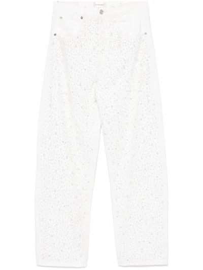 FRAME WHITE STRAIGHT JEANS