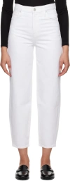 Frame The Pencil Crop High Waist Ankle Slim Straight Leg Jeans In White
