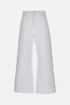 Frame The Loose Cotton Mid Rise Wide Jeans In White