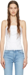 Frame White Tie Back Tank Top In Blanc