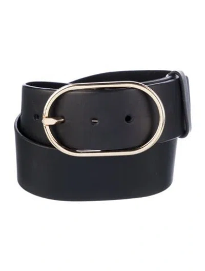 Pre-owned Frame Wide Leather Belt In Black