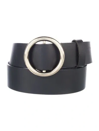 Pre-owned Frame Wide Leather Belt In Black