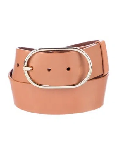 Pre-owned Frame Wide Leather Belt In Brown