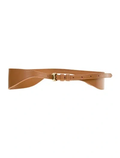 Pre-owned Frame Wide Leather Waist Belt W/ Tags In Neutrals