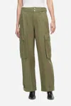 Frame Wide Leg Cargo Jeans In Poblano In Multi