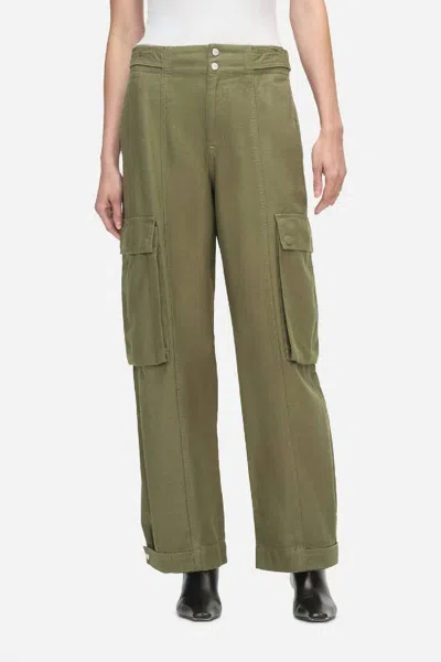 Frame Wide Leg Cargo Jeans In Poblano In Multi