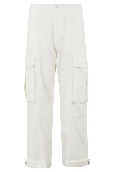 Frame Wide Leg Cargo In White