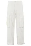 Frame Wide Leg Cargo Denim Pants In Red