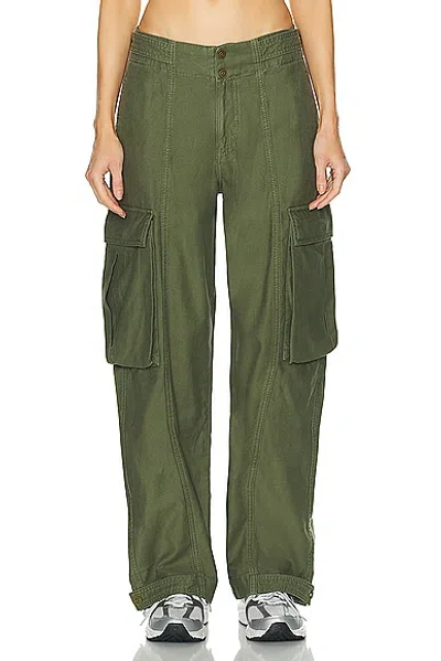 Frame Wide Leg Cargo Trouser In Green