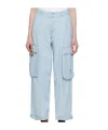 Frame Wide-leg Cargo Side Pocket Jeans In Blue