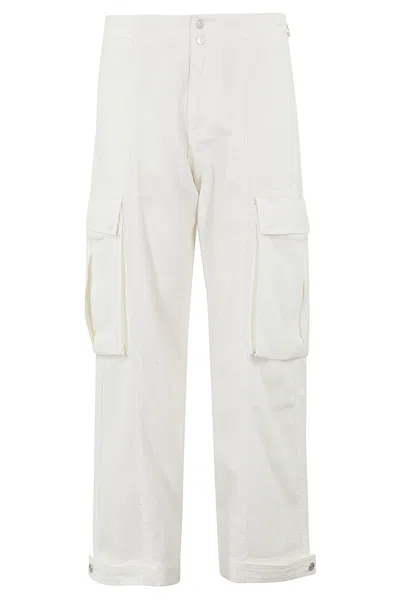 Frame Wide Leg Cargo In Wht White