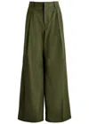 Frame Bundfaltenhose Mit Weitem Bein In Khaki