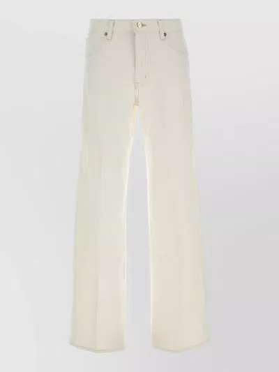 Frame Wide Leg Denim Stroll Trousers In White