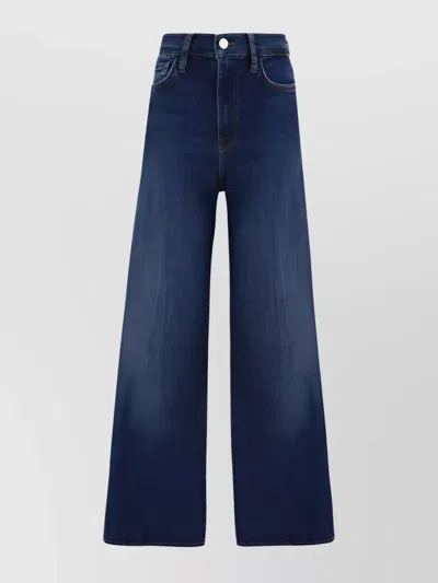 Frame Wide Leg Denim Trousers In Blue