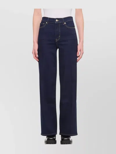Frame Wide-leg Design Straight Leg Jeans In Blue