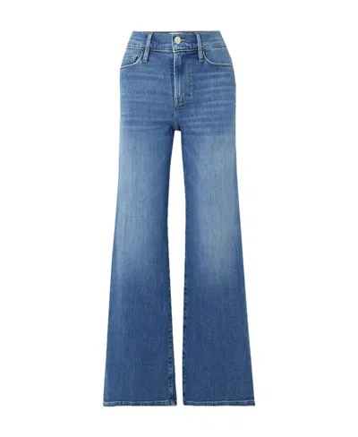 Frame Skater High-rise Wide-leg Jeans In Mid Denim