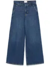 Frame Le Slim Palazzo Bardot Pocket Wide Leg Jeans In 蓝色