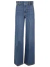 Frame Modern Pocket High-rise Wide-leg Jeans In Blue