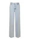 Frame Wide Leg Jeans In Blue