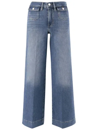 Frame Wide Leg Jeans In Blue