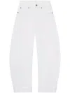 Frame The Bubble White Five-pocket Jeans With Balloon Legs In Denim Woman In White