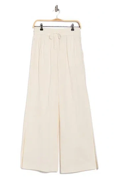 Frame Wide Leg Lounge Pants In Beige