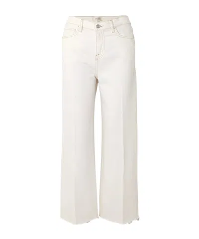Frame Wide-leg Nine-inch High-waisted Denim Pants In Multi